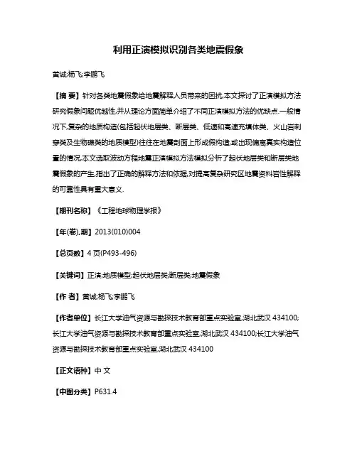 利用正演模拟识别各类地震假象
