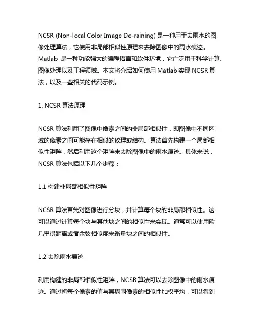ncsrmatlab代码实现