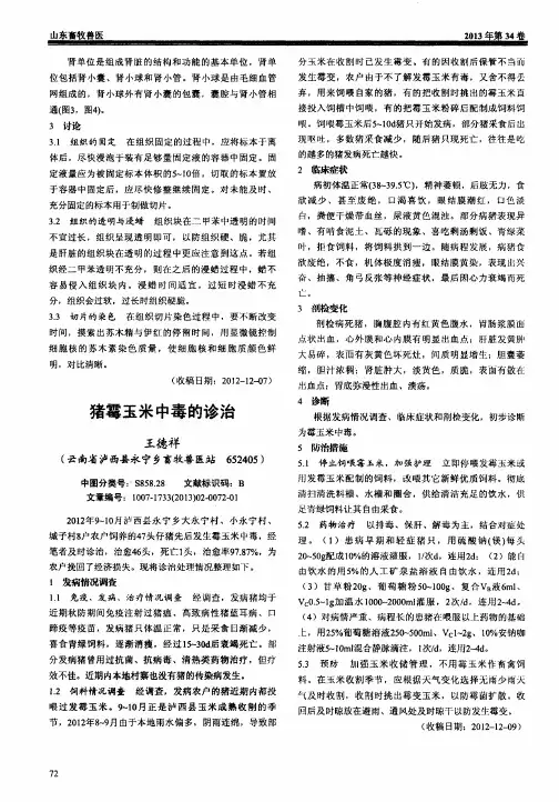 猪霉玉米中毒的诊治