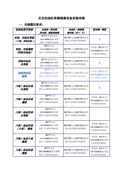 加油机和集线器设备布线要求