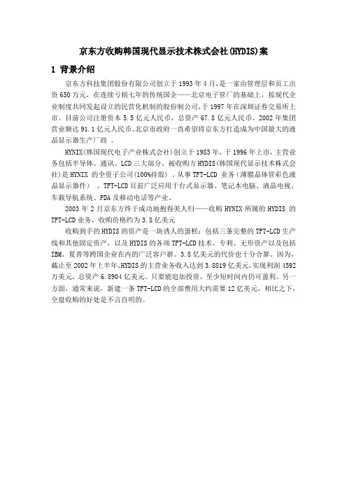 京东方并购
