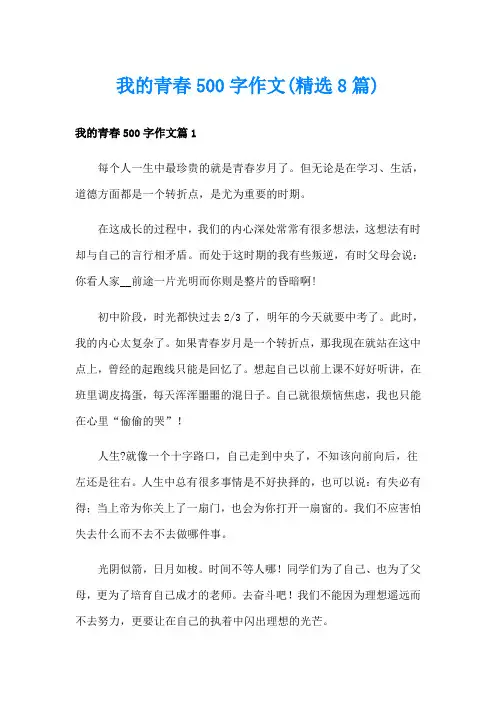 我的青春500字作文(精选8篇)
