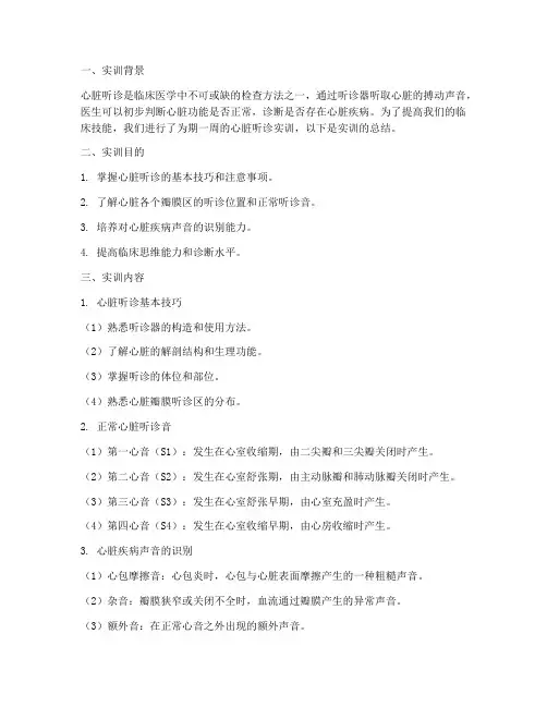 心脏听诊实训报告总结