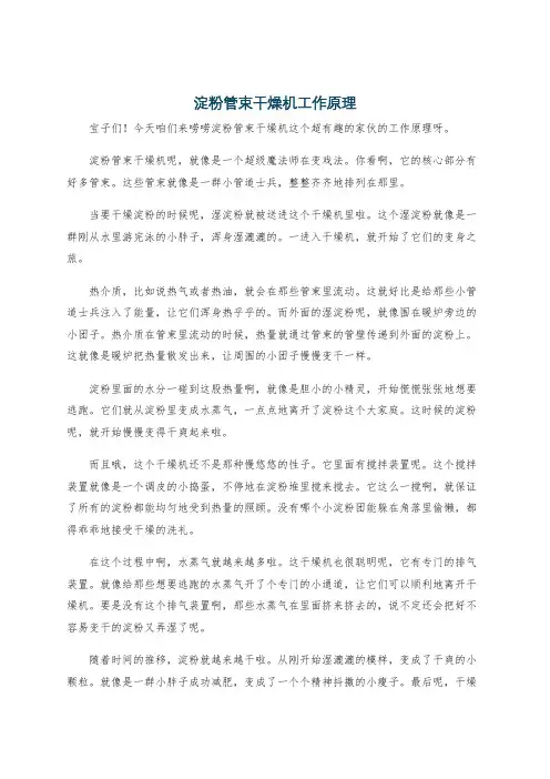 淀粉管束干燥机工作原理