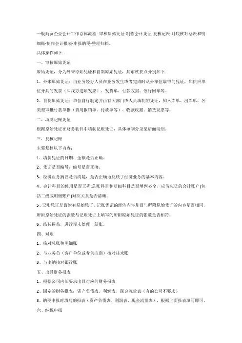一般商贸企业账务处理流程及常见账务处理