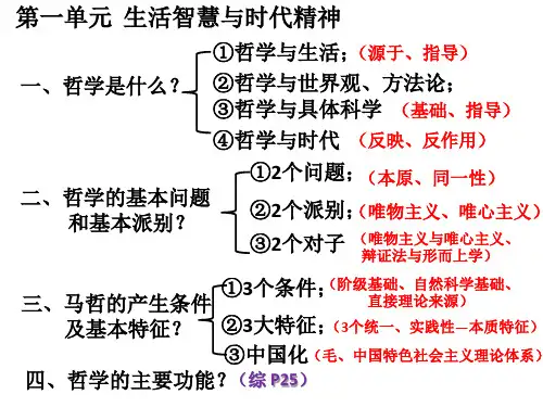 最新《哲学生活》知识结构图(课时和单元)