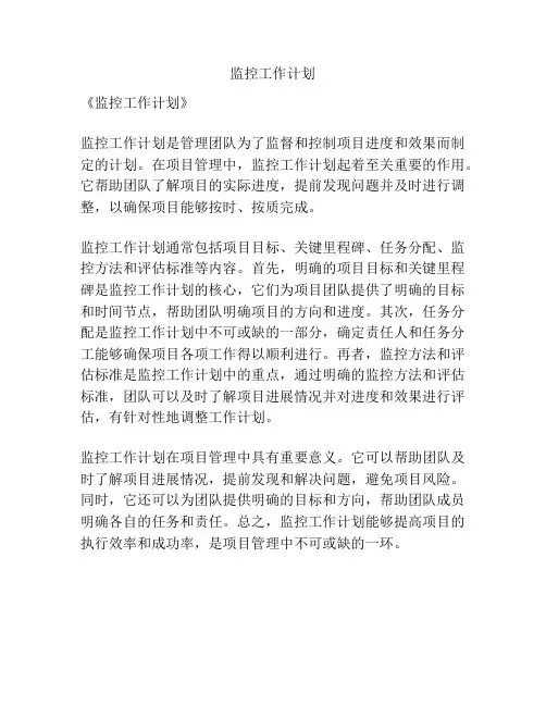 监控工作计划