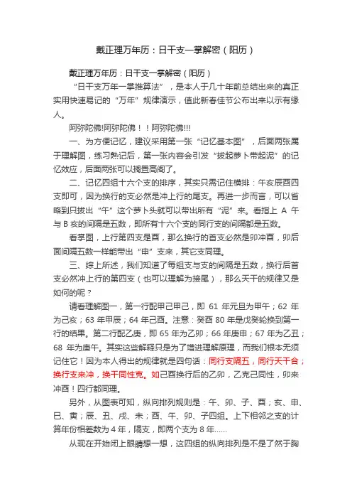戴正理万年历：日干支一掌解密（阳历）