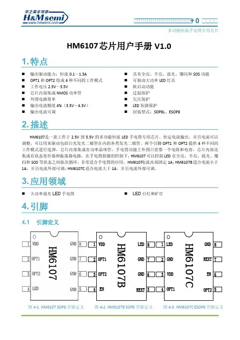 HM6107芯片用户手册说明书