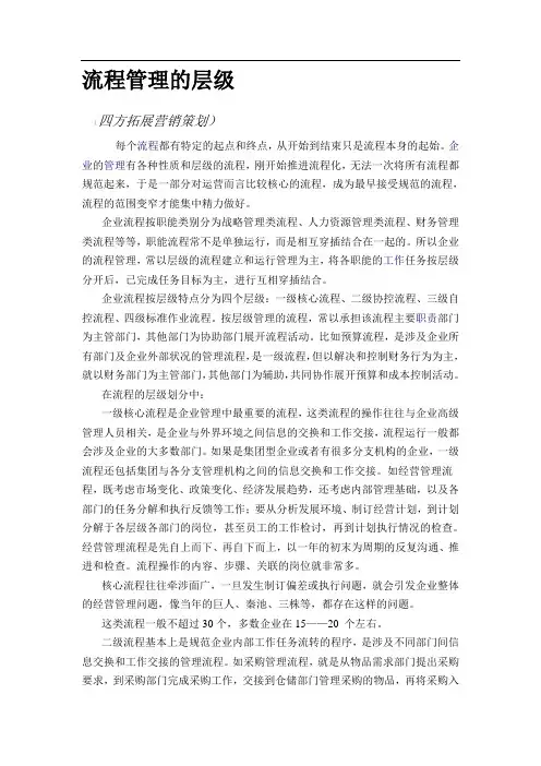流程管理的层级