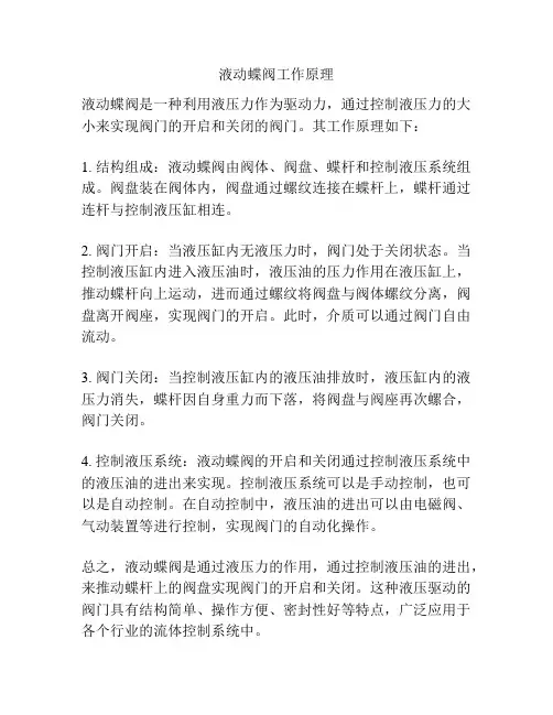 液动蝶阀工作原理