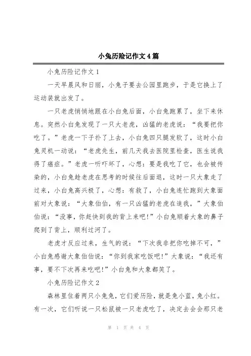 小兔历险记作文4篇