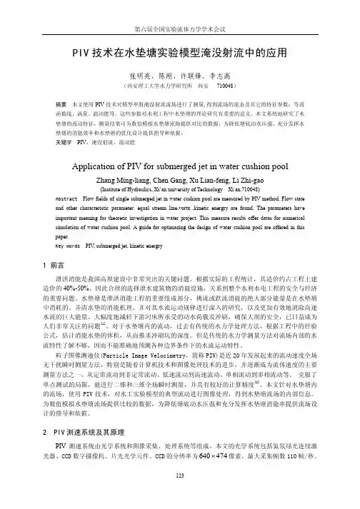 piv技术在水垫塘实验模型淹没射流中的应用（1）