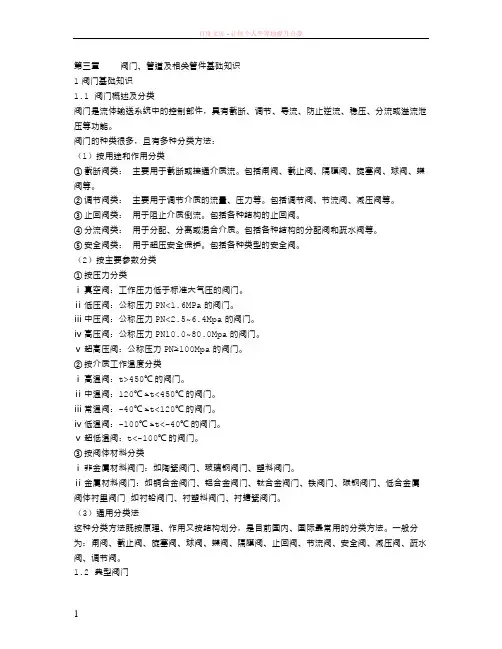 阀门、管道及相关管件基础知识