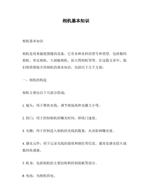 相机基本知识