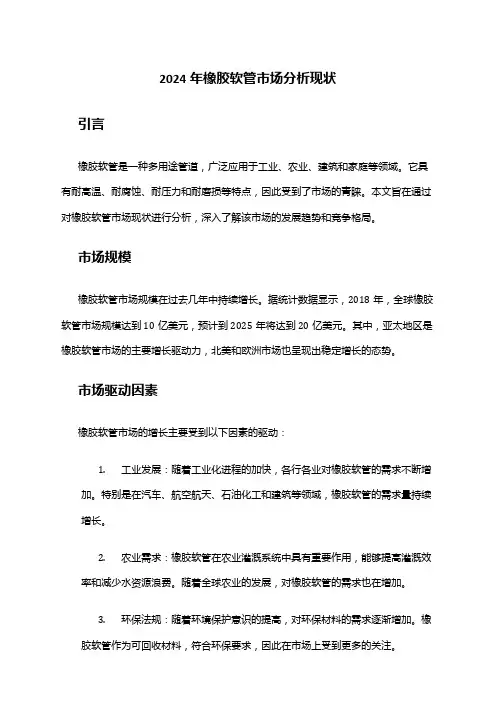 2024年橡胶软管市场分析现状