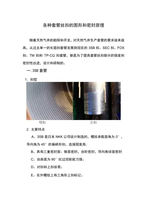 各种套管丝扣的图形及密封原理