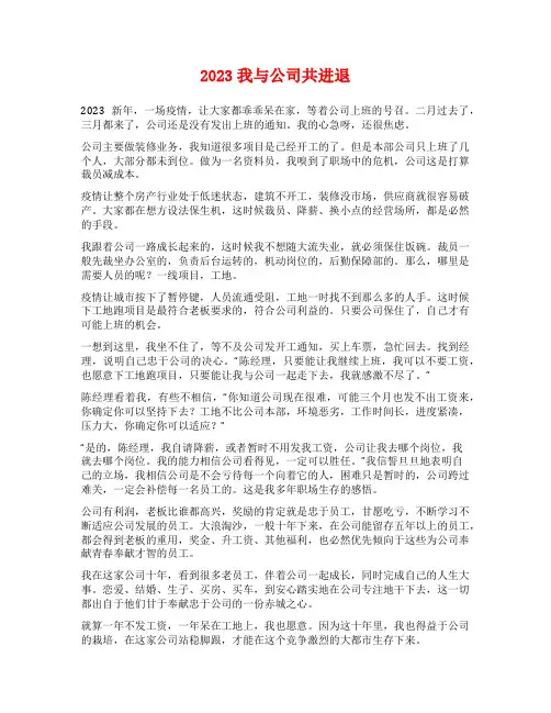 2023我与公司共进退