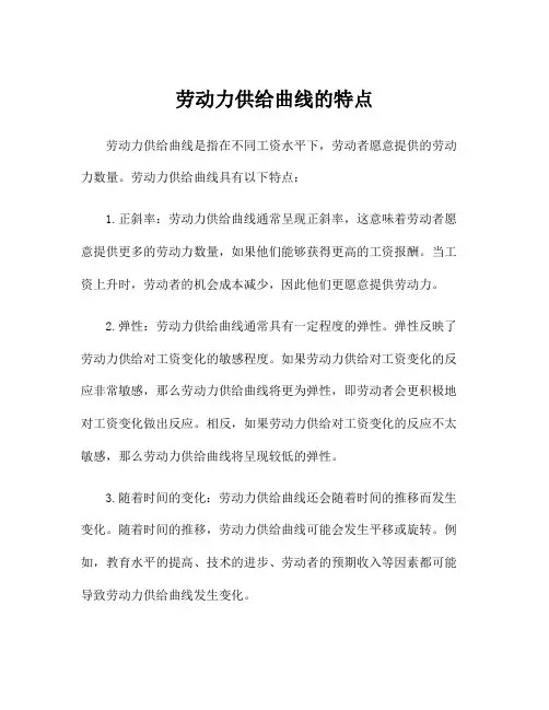 劳动力供给曲线的特点