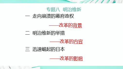 走向崩溃的幕府政权课件--人民版高中历史选修一