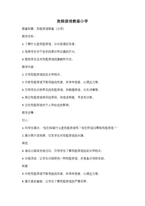 危险游戏教案小学
