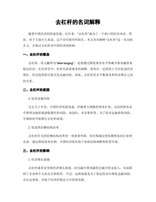 去杠杆的名词解释