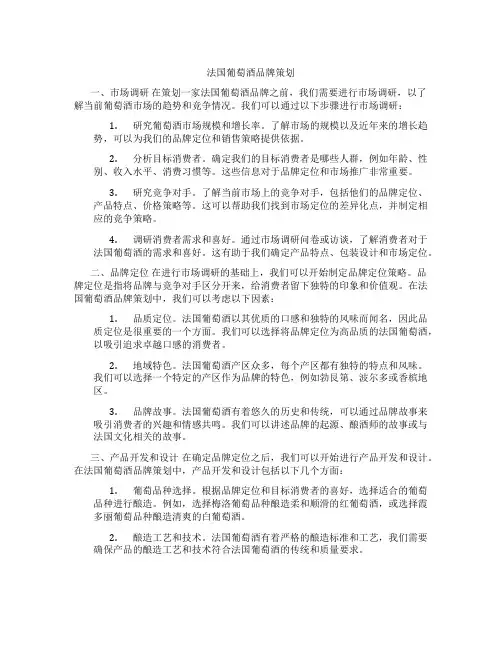 法国葡萄酒品牌策划