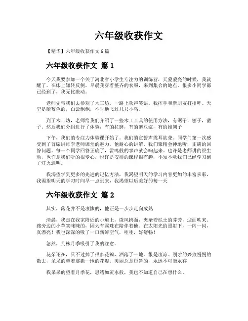 六年级收获作文