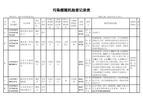 污染源随机抽查记录表