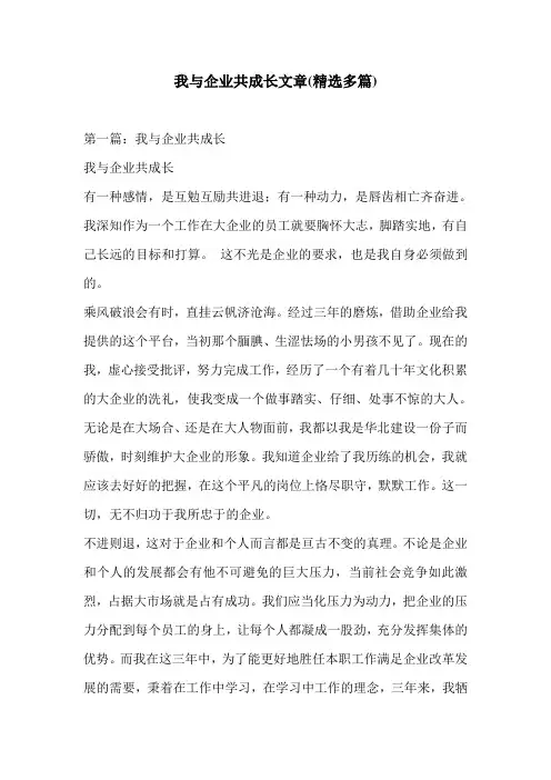 我与企业共成长文章多篇