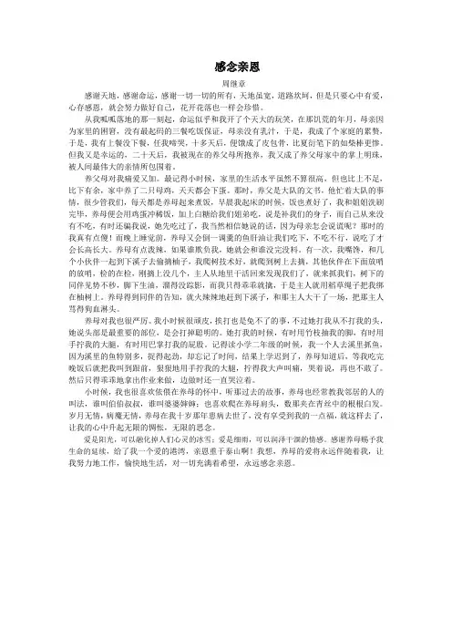 感念亲恩