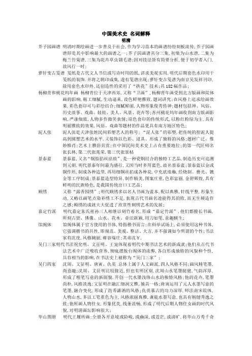 美术史名词解释