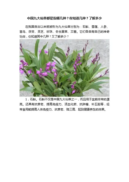 中国九大仙草都是指哪几种？你知道几种？了解多少