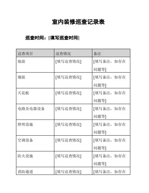 室内装修巡查记录表