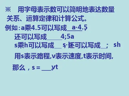 用字母表示数和简易方程