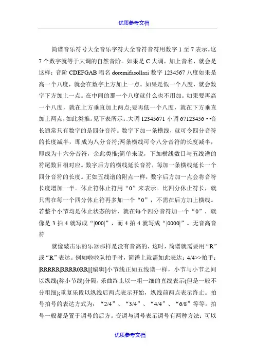 【参考借鉴】简谱音乐符号大全.doc