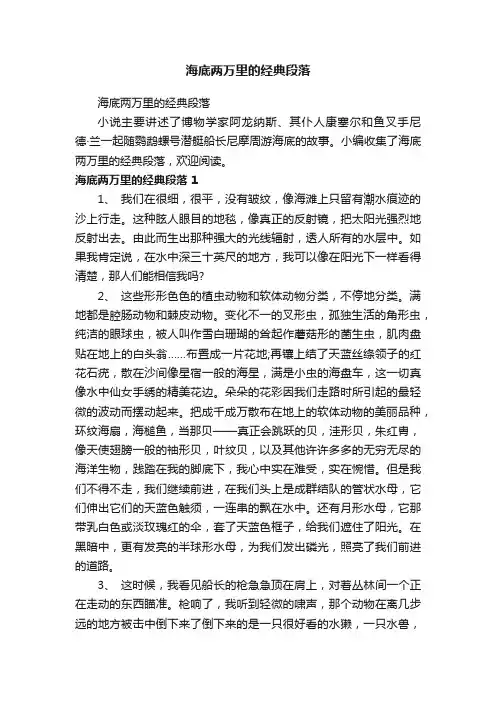 海底两万里的经典段落