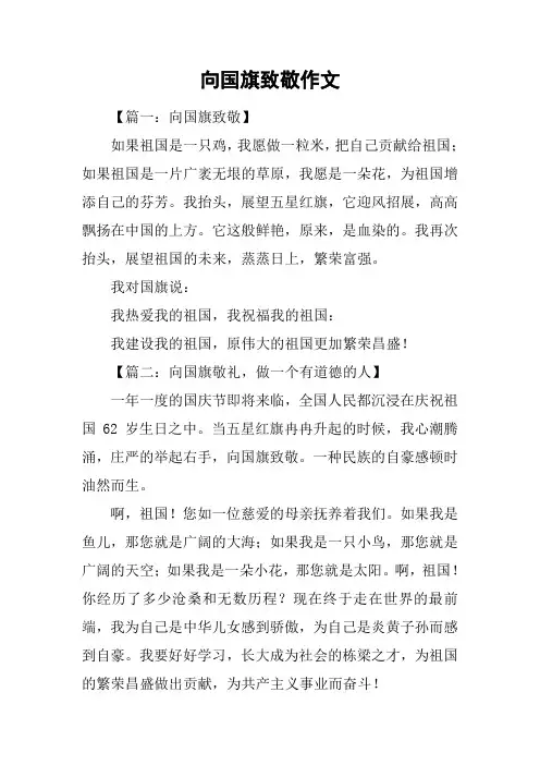 向国旗致敬作文