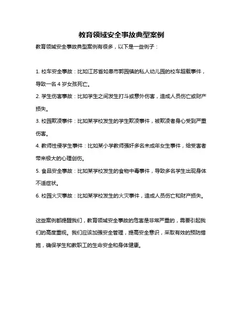 教育领域安全事故典型案例