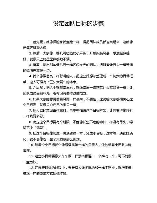 设定团队目标的步骤