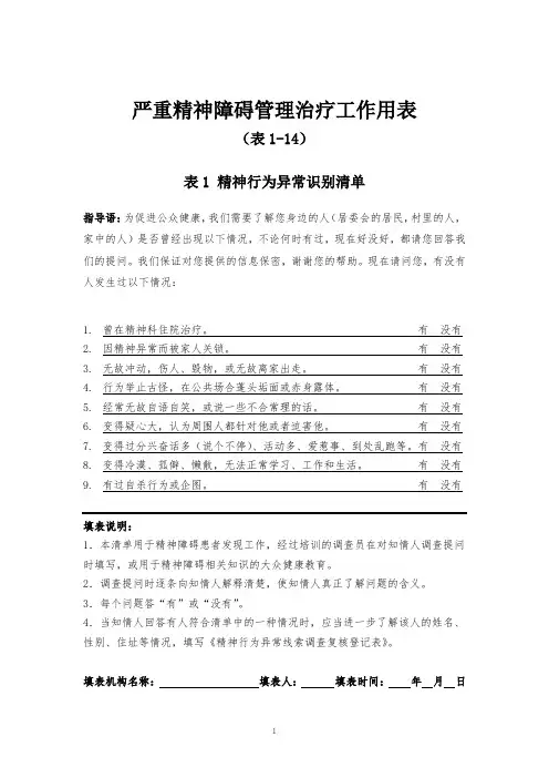 重精相关表册