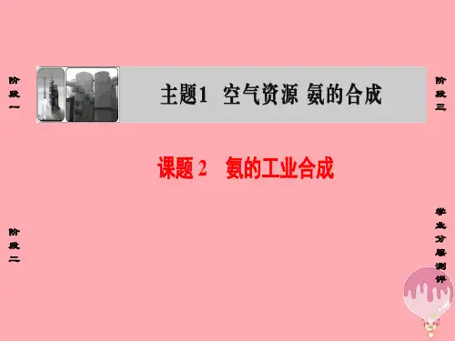 高中化学主题1空气资源氨的合成课题2氨的工业合成课件鲁科版