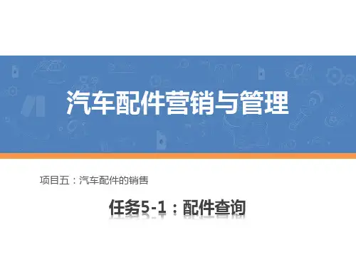 汽车配件营销与管理课件 任务5-1：配件查询