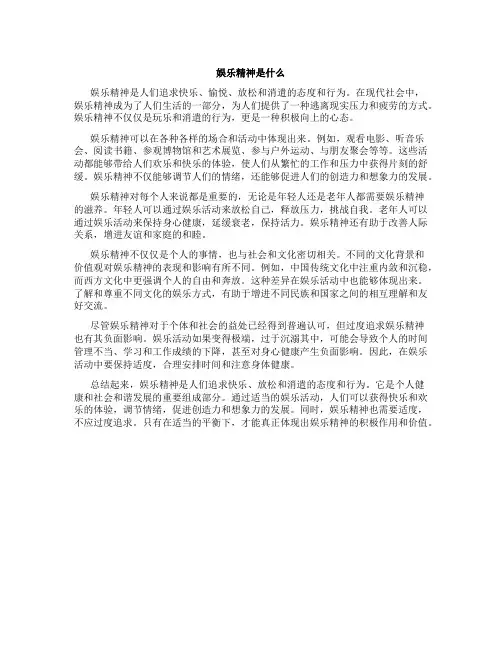 娱乐精神是什么