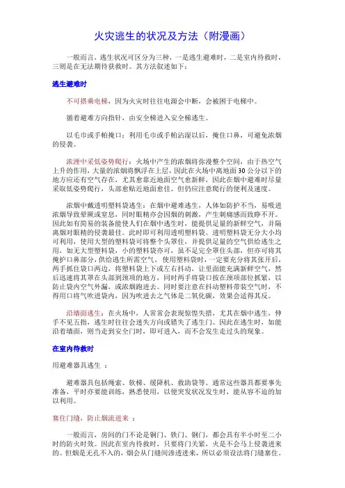 火灾逃生的状况及方法(附漫画)