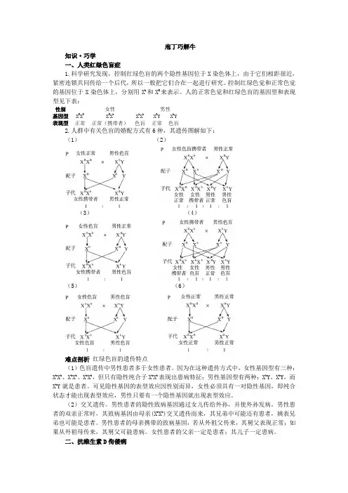 人教课标版高中生物必修2第2章《伴性遗传》教材梳理