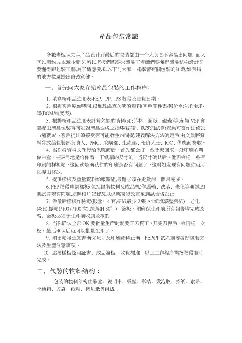 产品包装常识