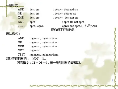 逻辑运算包括与或否异或除了否指令NOT外均有
