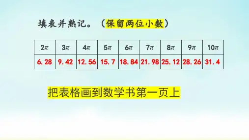 人教版六年级上册数学圆的面积和圆环的面积(课件)