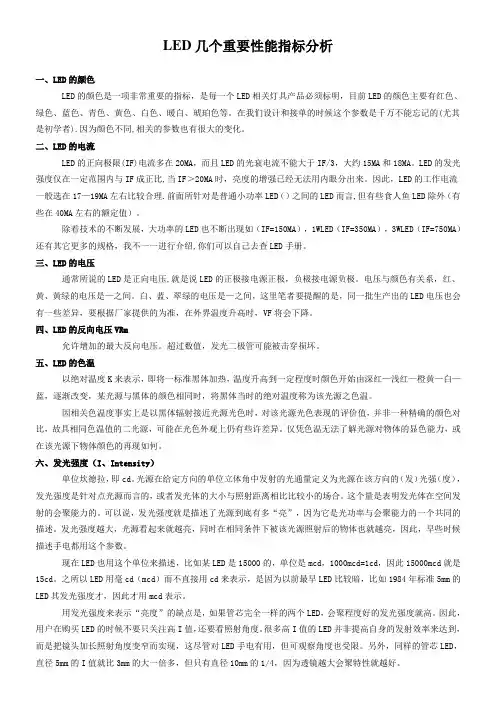 LED几个重要性能指标分析